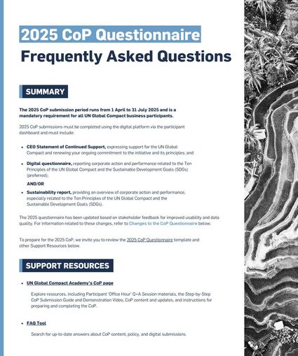 2025 CoP Questionnaire Frequently Asked Questions (FAQ)